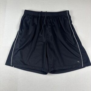 Tek Gear Mens XXL Black Mesh Athletic Basketball Shorts Drawstring Pockets 9in
